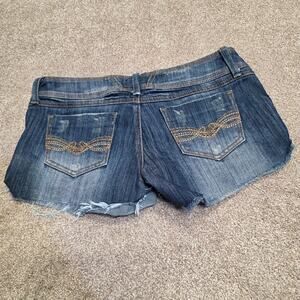 y2k streetwear grunge ripped distressed frayed charlotte russe denim short sz 8